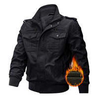 Veste en coton décontractée de printemps et d'automne pour hommes avec haut multi-poches de couleur unie pour les jeunes d'âge moyen pour l'hiver