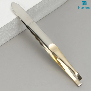 Pince à épiler sourcils 2-en-1 couleur argent et or, meilleure pince à épiler sourcils en acier inoxydable à pointe inclinée, outils d'épilation du visage - Product Image 4