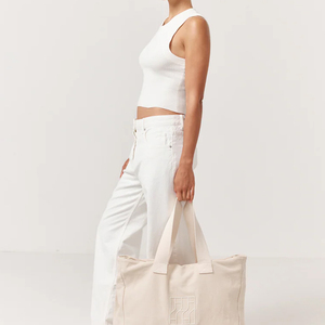 <b>Plain</b> Cotton Tote Bag With Embroidered Logo Eco Friendly Woven Design White Color Woven Design OEM Supplier - Product Image 3