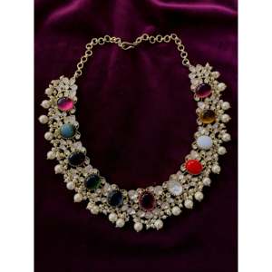 Sangeetha Jewellers Sterling Silver 92,5 Bisel Set Moissanite Gargantillas Collar - Product Image 1