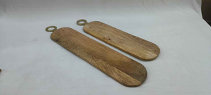 เขียงไม้ธรรมชาติทรงสี่เหลี่ยมพร้อมหูจับสะดวกสบาย อุปกรณ์ครัวสำหรับหั่นผลไม้และผัก - Product Image 3