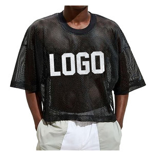 Camiseta de Fútbol Americano Vintage para Hombre, Estilo Oversize, Negra, de Lujo, con Malla, 100% Algodón, Estilo Urbano, Transpirable - Product Image 2