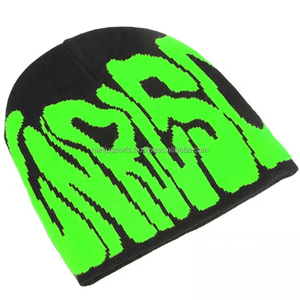 Gorro de Punto Reversible Unisex Personalizado, Gorro de Invierno sin Dobladillo, Transpirable e Impermeable, Gorro de Personaje Negro para Usar en la Playa - Product Image 1