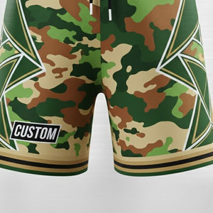 Shorts pour hommes à imprimé camouflage personnalisé, taille mi-haute, cordon de serrage, tissu respirant, style décontracté d'été - Product Image 4