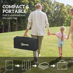 Tappeto da Esterno Reversibile 9FT X 12FT Impermeabile Bianco e Nero con Motivo a Rombi Dentellati e Borsa per il Trasporto - Product Image 4