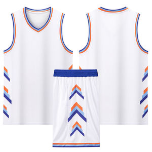Conjunto de Uniforme de Baloncesto Unisex, Sin Mangas, Cuello en V, Rojo, Impresión Sublimada, Absorbe la Humedad, 100% Poliéster, Secado Rápido, Ajuste Atlético, para Todos - Product Image 4
