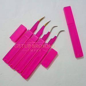 ชุดแหนบต่อขนตาปลายเรียบป้องกันไฟฟ้าสถิตย์ สีชมพู สแตนเลสคุณภาพสูง GETUP BROSONS IMPEX พร้อมโลโก้สั่งทำ - Product Image 4