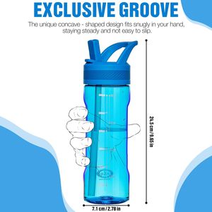 Borraccia Blu in Tritan Senza BPA con Cannuccia, Design Anti-Perdita per Viaggi, Casa, Scuola - Product Image 3