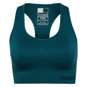 Women Seamless Sports <b>Bra</b> Scoop Neck <b>Racerback</b> Medium Support Breathable Quick Dry Yoga Fitness Wear Solid Color Teal - Product Image 1