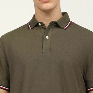 <b>Mens</b> Olive <b>Green</b> Short Sleeve for <b>Shirt</b> Solid Color Casual Wear Regular Fit Cotton Knitted Breathable Design Customize Golf - Product Image 6