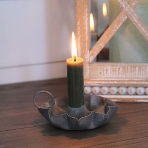 <b>Brass</b> <b>Candlestick</b> <b>Holder</b> Classic Design Heat Resistant Home Decoration Metal Candle <b>Holder</b> with White Candle on Table - Product Image 1