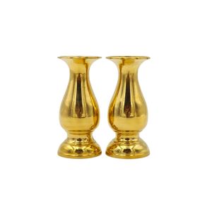Jarrón de Latón Genuino Hecho a Mano de 6 Pulgadas, Resistente y Duradero, Acabado Dorado Brillante Decoración para el Hogar y Templos Budistas - Product Image 4