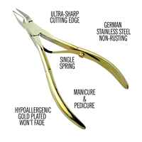 Coupe-ongles et coupe-cuticules dorés en acier inoxydable pour doigts et orteils, outils de manucure et pédicure courbés, les plus vendus
