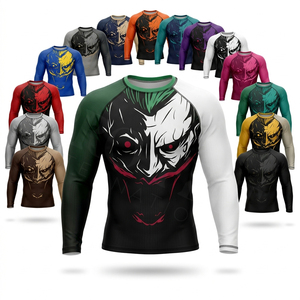 T-shirt de performance pour homme personnalisé OEM, imprimé sur toute la surface, coupe ajustée, design d'usine, compression musculaire, Rash Guard OEM - Product Image 1