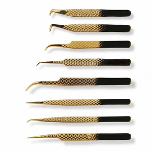 Golden Fiber <b>Tip</b> Volume Lash <b>Extension</b> Tweezers Stainless Steel Multi <b>Tips</b> Lash <b>Extension</b> Tweezers - Product Image 6