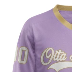 Men Lavender Sublimated <b>Ice</b> Hockey V Neck Striped Jersey Polyester Sports Shirt Team Match Training Athletic Clothing - Product Image 4