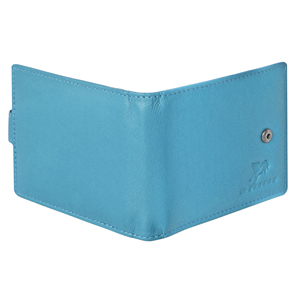 Premium Sky Blue Genuine Leather <b>Mens</b> Money Clip <b>Wallet</b> Snap Button Bifold Card Holder <b>RFID</b> Protected Slim Leather Accessory - Product Image 4