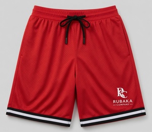 Shorts de sport blancs avec bordure marine, taille à cordon de serrage et logo Huracan, pour un style décontracté et sportif haut de gamme. - Product Image 3