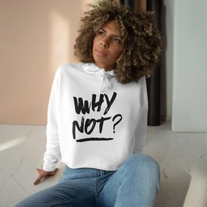 Sudadera corta con la inscripción '¿Por qué no?' Diseño - Ropa informal, moderna y motivadora para mujer, estilo urbano, idea de regalo para ella - Product Image 2