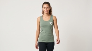 Camiseta de Tirantes Tejida para Mujer, Color Verde Oliva, Cuello Redondo, Transpirable, Informal, Color Sólido, Poliéster/Algodón, 200g, Dumela International - Product Image 1