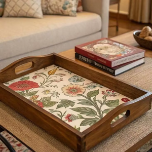 Bandeja de Madera con Diseño Moderno, Impresa con Esmalte, Forma Ovalada, para Servir en la Cocina del Hogar, Bandeja de Madera MDF Impresa en Venta - Product Image 1