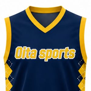 Customized Navy Blue Gold Volleyball Sleeveless <b>Shirt</b> Athletic Team Sports Top Performance Uniform Practice Training Match Wear - Product Image 5