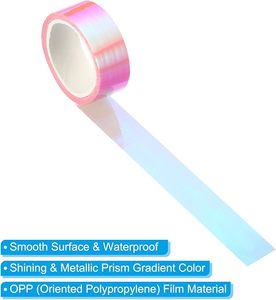 Decorative Holographic Metalized Tape <b>Roll</b> Self Adhesive <b>Mirror</b> Finish Metallic Foil Sticker for Art & Craft Projects Packaging - Product Image 2