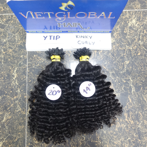 Kinky Curly Y Tip 100% Trame de cheveux bruts humains de qualité supérieure prête pour une expédition rapide depuis NG Hair - Product Image 1