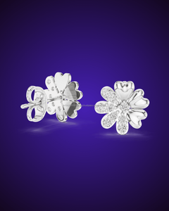 Boucles d'oreilles de luxe en or rose 14 carats et argent pour femme - Product Image 3