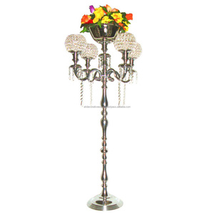 Attractive Embossed Design Tall <b>Candelabra</b> with Crystal Votive Wedding Entryway & Floor Centerpiece Handmade <b>Candelabra</b> for Sale - Product Image 4