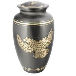 Urnes de crémation pour adultes en laiton de haute qualité et en étain avec urnes funéraires en métal fini de couleur bleue pour les cendres humaines - Product Image 4