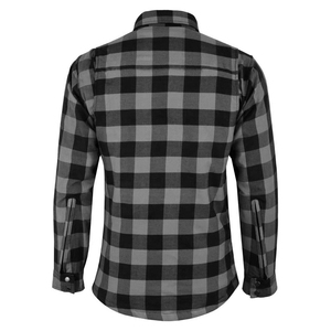 Men's Full Sleeve Flannel Shirt With Kevlar Lining Windproof Breathable Motorcycle Protection <b>Black</b> Red Blue Checkered Pattern - Product Image 6