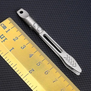 TC4 Titanium Steel <b>Buckle</b> Tweezers Multifunction With Snap Lock Corkscrew CNC Machining <b>Clips</b> EDC Outdoor Tool NEW Mini Titanium - Product Image 5
