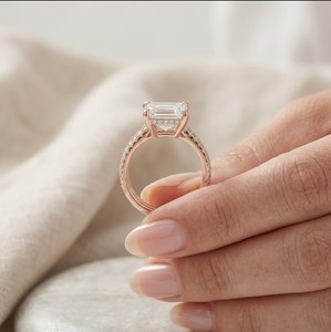 Anillo de compromiso de diamante de laboratorio con corte esmeralda certificado por IGI de 2 quilates de Fine Jewels para mujer, anillo nupcial de oro sólido de 14 quilates - Product Image 6