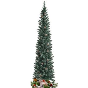 Albero di Natale Artificiale Verde da 2,10 m con 351 Rami Folli e 41 Pigne Realistiche, Alimentato a Batteria, Materiale PET e PVC - Product Image 3