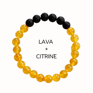 สร้อยข้อมือหินลาวาเกรดสูงประดับซิทริน เครื่องประดับแฟชั่น - Product Image 1