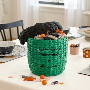 Cesta de mimbre para dulces de Halloween, diseño de Frankenstein, monstruo verde, cubo para recoger dulces, cesta de regalo espeluznante hecha a mano de ratán para - Product Image 5