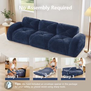 Divano Componibile Ergonomico 110 Senza Struttura in Velluto Morbido, Design Ergonomico, Spugna ad Alta Densità 32D, Antiscivolo, per Soggiorno - Product Image 5