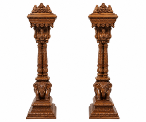 Big Size SwamiNarayan <b>Mandir</b> Home Teak Wood Heavy Carved Customized Pooja <b>Mandir</b> Luxury Design Large <b>Mandir</b> with Storage Cabinet - Product Image 4