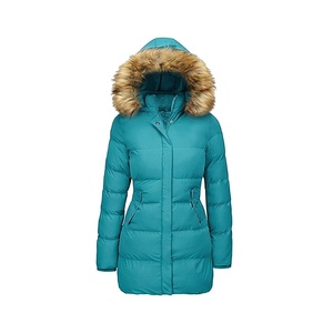 Hooded Quilted Waterproof <b>Bubble</b> Jacket Black Full Sleeve Winter Windproof Cotton Shell Knitted Fabric Polyester Filling Stand - Product Image 1