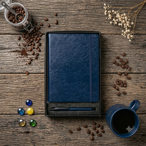 Aurelux Premium Blue PU Velvet Elastic Lock Case Bound Diary Ballpoint Pen Gift <b>Set</b> Elegant <b>Notebook</b> Professional Corporate - Product Image 4