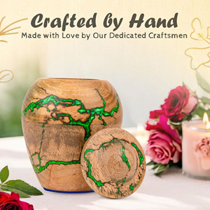 Eco Friendly Wooden Memorial Urn for Human Ashes Luxury Handmade Wooden Urn for Ashes by AYAANS - Product Image 4