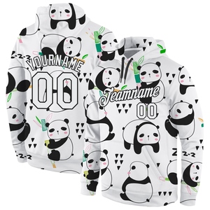 Sweat-shirt à capuche sportif 3D Panda blanc-noir, motif graffiti personnalisé, nouvelle conception, vente en gros directe - Product Image 1