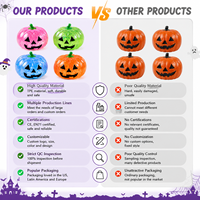 Nouveau jouet anti-stress transfrontalier en caoutchouc, en forme de tête de citrouille d'Halloween, à thème bonbons au malt, multicolore, surface lisse