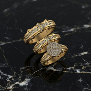 Unisex 925 Silver Gold Plating Fine <b>Rings</b> Lab Grown Diamond Custom 3 <b>Ring</b> <b>Couple</b> Set with Unique Trendy Wedding Engagement Gifts - Product Image 2