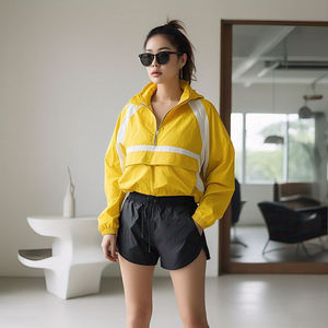 Oversize Nylon Jacket Windbreaker <b>Shorts</b> Sets Multi Color Rain Waterproof Tracksuit Women's Hiking Wind Breaker Two Piece Ladies - Product Image 4