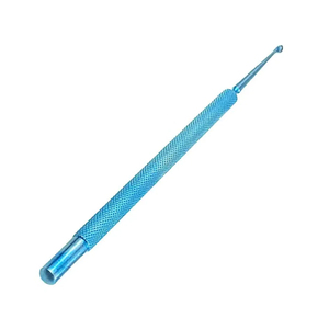 Loop Shaped Dermal Curette Stainless Steel Surgical Instrument Blue Solid Handle for ENT Skin Procedures <b>Precision</b> <b>Tool</b> - Product Image 1