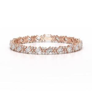 Pulsera de Plata con Diamantes Cultivados en Laboratorio para Mujer, Diseño Moderno, Diamantes en Forma de Pera Esmeralda, Color DEF, Claridad VVS/VS, 15 Gramos, 12.05 Quilates - Product Image 3