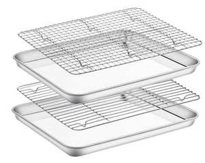 Ensemble de grilles de refroidissement en acier inoxydable de qualité supérieure pour la pâtisserie, les biscuits, les gâteaux, la cuisson au four et la cuisine quotidienne - Product Image 4