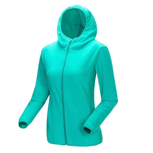 Chaqueta polar con capucha personalizada con orificios para los pulgares para hombre y mujer, en colores marrón, verde azulado, verde menta, gris, azul y rosa, ligera, con cremallera completa, abrigo cálido para exteriores. - Product Image 2